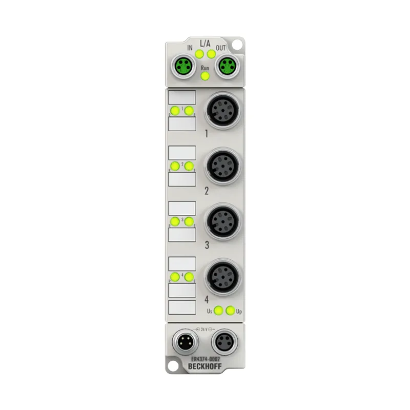 EtherCAT Box, 2-channel analog input + 2-channel analog output, multi-function, ±10 V, 0/4…20 mA, 16 bit, differential, M12, zinc die-cast