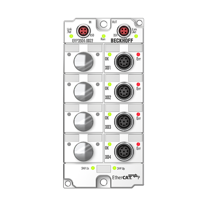 EtherCAT P Box, 4-channel analog input, measuring bridge, full/half/quarter bridge, 24 bit, 10 ksps