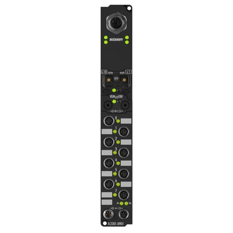 Coupler Box, 4-channel digital input + 4-channel digital output, Ethernet, 24 V DC, 3 ms, 0.5 A, M8