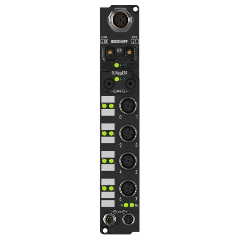 IL2302-B800 Coupler Box, 4-channel digital input + 4-channel digital output, RS485, 24 V DC, 3 ms, 0.5 A, M12