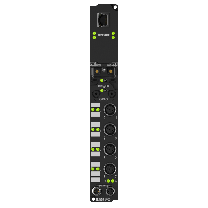 Coupler Box, 4-channel digital input + 4-channel digital output, Ethernet, 24 V DC, 3 ms, 0.5 A, M12