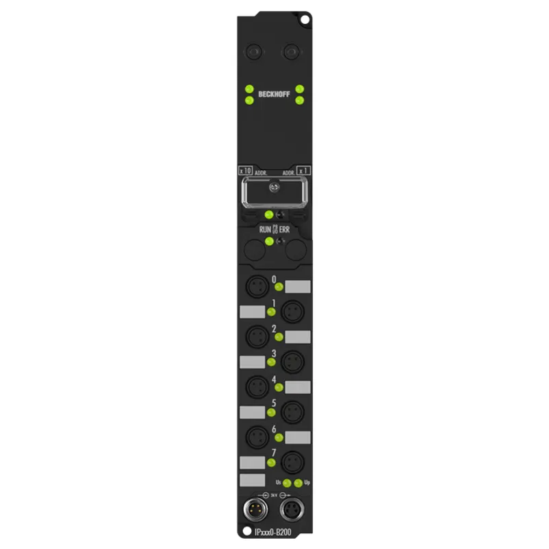 IP2300-B200 Fieldbus Box, 4-channel digital input + 4-channel digital output, Lightbus, 24 V DC, 3 ms, 0.5 A, Ø8