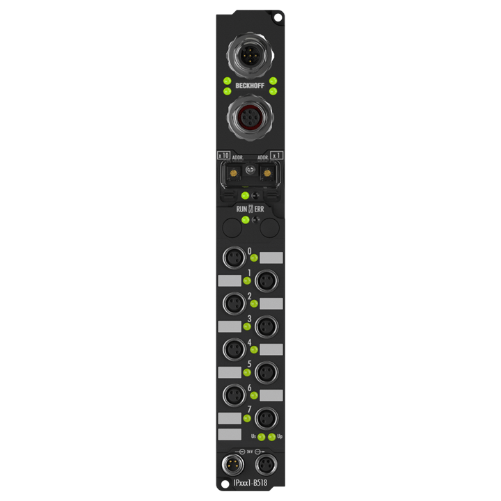 Fieldbus Box, 4-channel digital input + 4-channel digital output, CANopen, 24 V DC, 3 ms, 2 A, M8, integrated T-connector