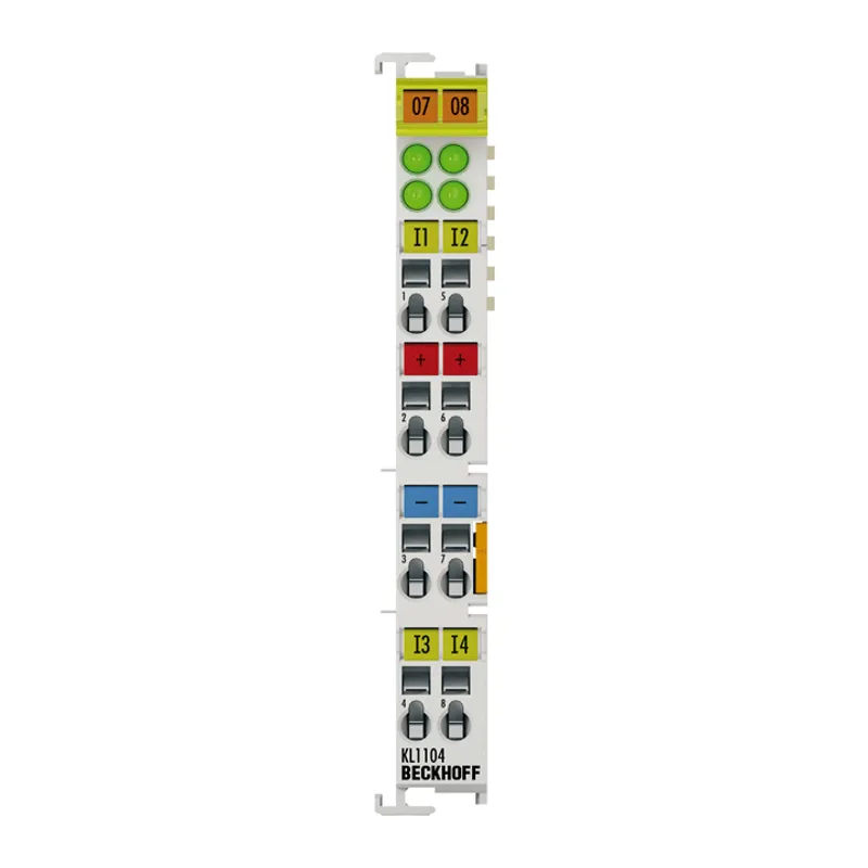 Bus Terminal, 4-channel digital input, 24 V DC, 3 ms, 2-/3-wire connection