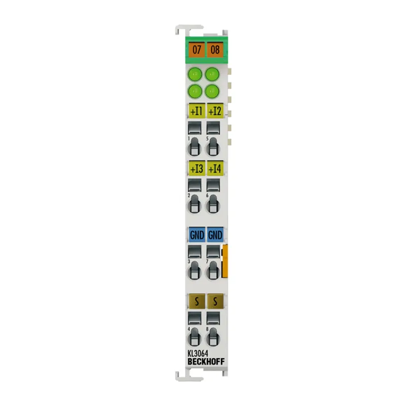 Bus Terminal, 4-channel analog input, voltage, 0…10 V, 12 bit, single-ended, with shield connector