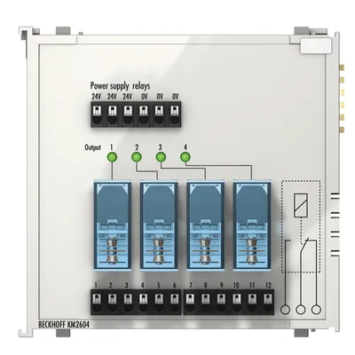 Bus Terminal module, 4-channel relay output, 230 V AC, 16 A