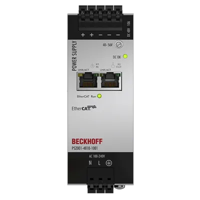 Power supply PS2000; with EtherCAT, output: 48 V DC, 10 A; input: AC 100…240 V/DC 110…150 V, 1-phase