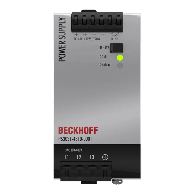 Power supply PS3000; output: 48 V DC, 10 A; input: 3 AC 380…480 V, 3-phase