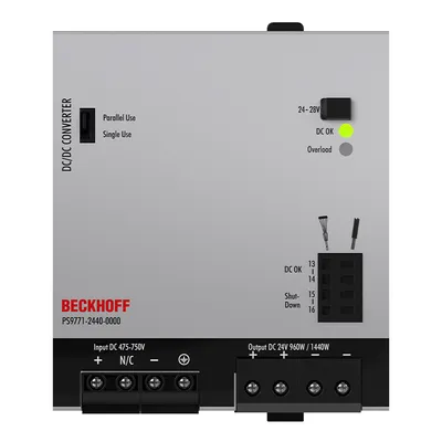 DC/DC converter PS9700; output: 24 V DC/40 A; input: 475…750 V DC