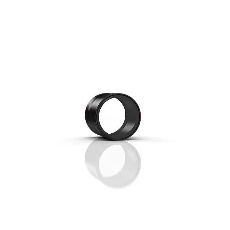 Lens protection tube, 55 mm long, hardened and anti-reflective glass, optional splinter protection film