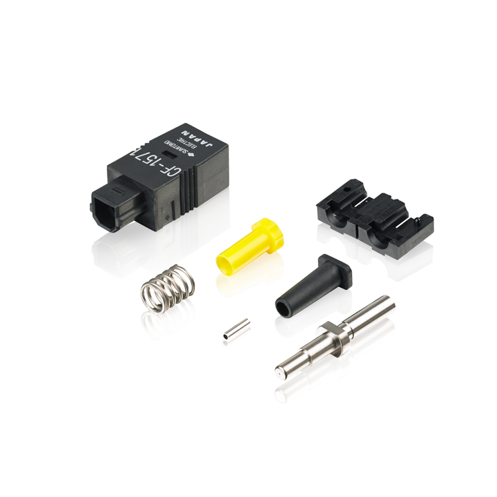 Connector, field assembly, for fiber optic cables