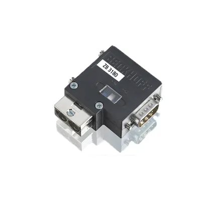 9-pin D-sub connector (RS232/RS485) with switchable termination resistor