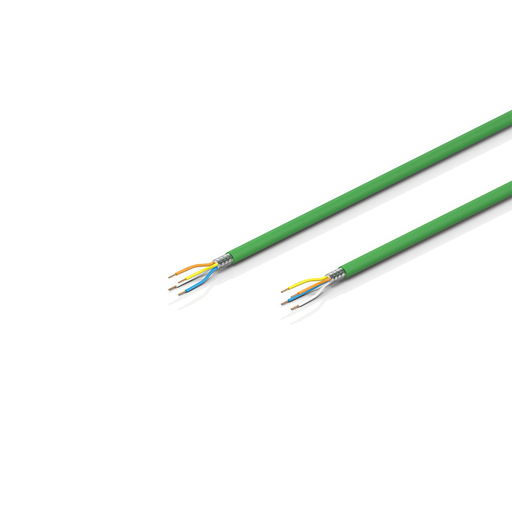 Industrial Ethernet/EtherCAT cable, shielded, PUR, 1 x 4 x AWG22, capable of torsion, Cat.5, green