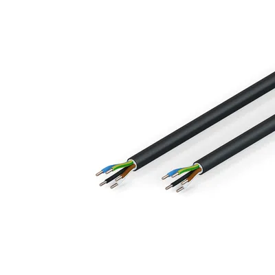 Power cable, PVC, 3 x 1.5 mm² + 2 x 0.75 mm², fixed installation, black