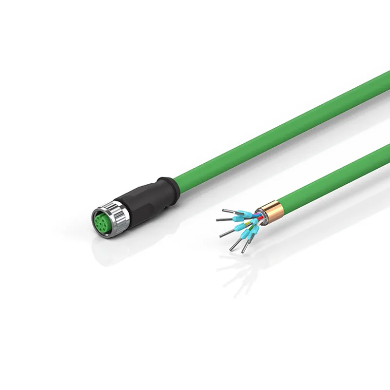 Encoder connection cable 0.25 mm² with M12 plug, drag-chain suitable