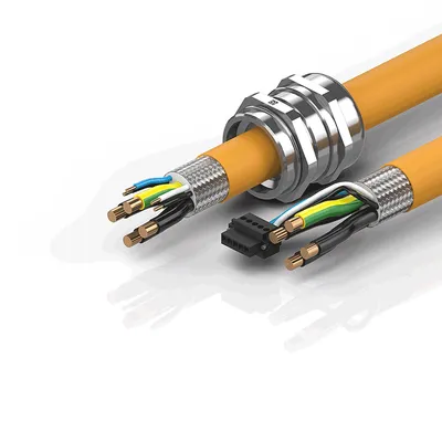 Motor connection cable 10 mm² with M40 cable gland, drag-chain suitable