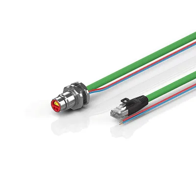 B12, ENP cable, PUR, 2 x 0.75 mm² + (1 x 4 x AWG22), drag-chain suitable, key 1 (24 V DC)