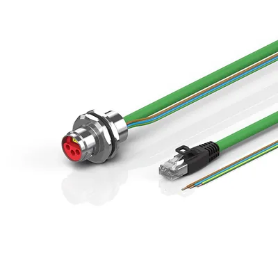 ENP cable, PUR, 3 G 1.5 mm² + (1 x 4 x AWG22), drag-chain suitable, key 3 (user-defined voltage)