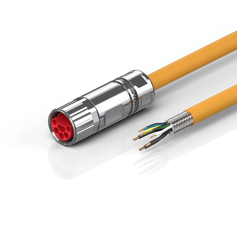 Motor cable, IP67, (4 G 2.5 mm²+(2 x 1.0 mm²)+(2 x AWG22)), PUR, orange, drag-chain suitable