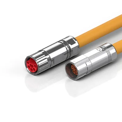 Motor cable, IP67, (4 G 4 + (2 x 1.0 mm²)+(2 x AWG22)), PUR, orange, drag-chain suitable
