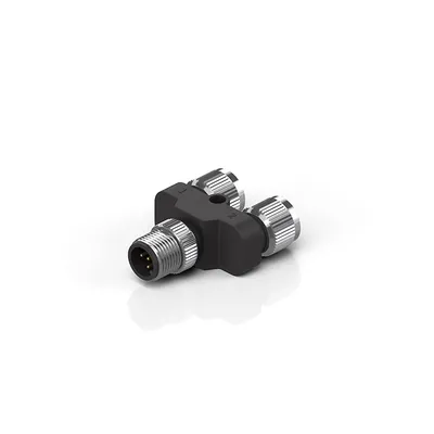 M12 Y splitter, IP67, standard pin-assignment