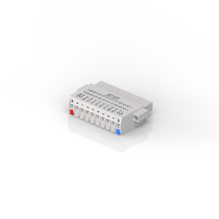 Female header with spring connection as IP20 plug-in connection level for KM or EM modules, EP2316-0003, EPP2316-0003 and IE2403, 1 x 10-pin, with LED