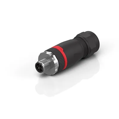 M12, power, field assembly, plug, straight, male, 4-pin, S-coded, IP67