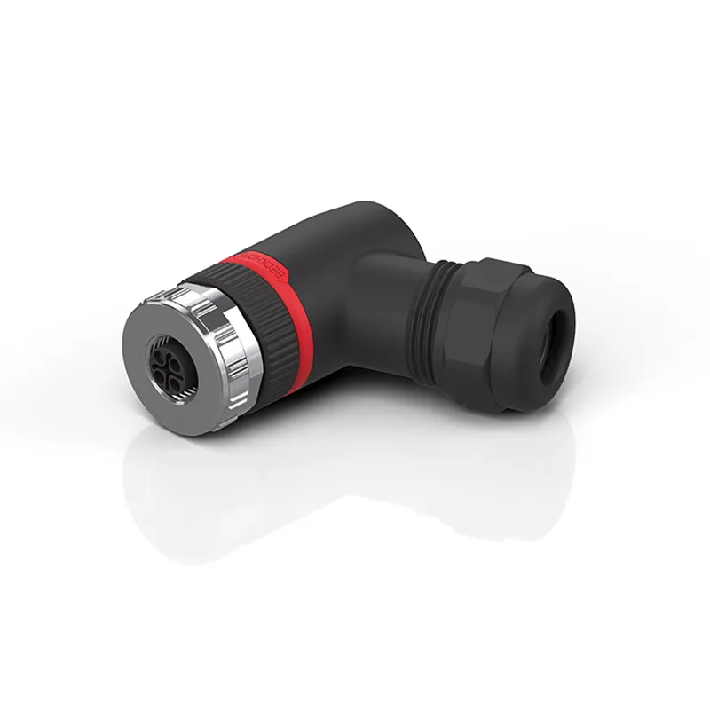 M12, power, field assembly, socket, angled, female, 4-pin, S-coded, IP67