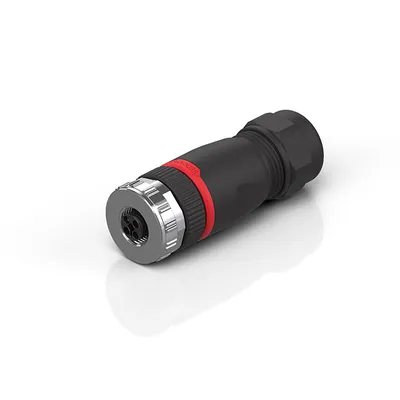 M12, power, field assembly, socket, straight, female, 4-pin, T-coded, IP67
