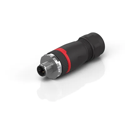 M12, power, field assembly, plug, straight, male, 5-pin, L-coded, IP67