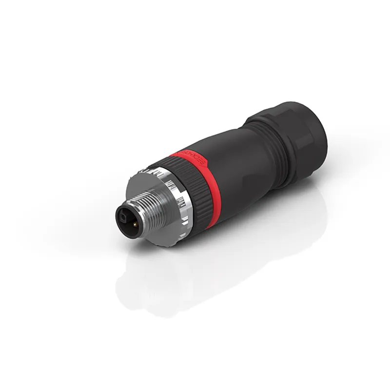 M12, power, field assembly, plug, straight, male, 5-pin, L-coded, IP67