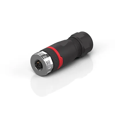 M12, power, field assembly, socket, straight, female, 5-pin, L-coded, IP67