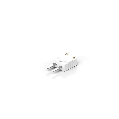 Thermocouple plug in miniature version, white, Contacts: Cu-Cu