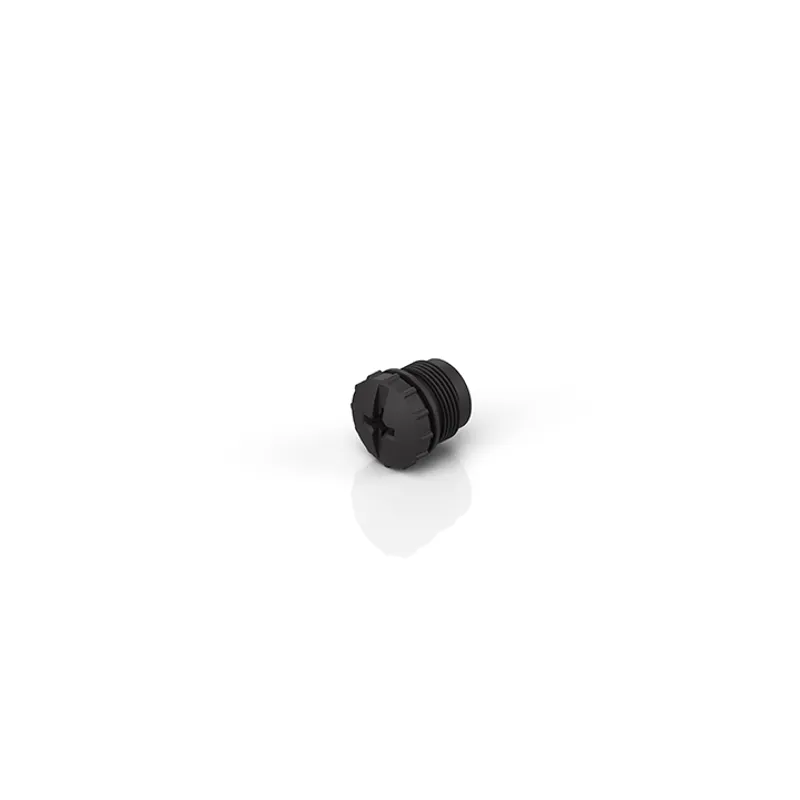 Blanking plug for M12 socket, plastic, black, IP65/67