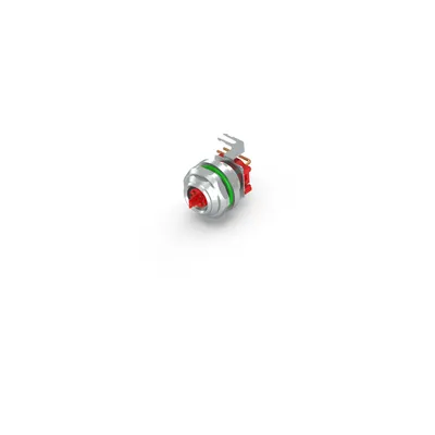 Flange rear assembly, EtherCAT P, print contact, 12.2 mm, with counter nut, 2-pieces: separate contact carrier and housing, shielded