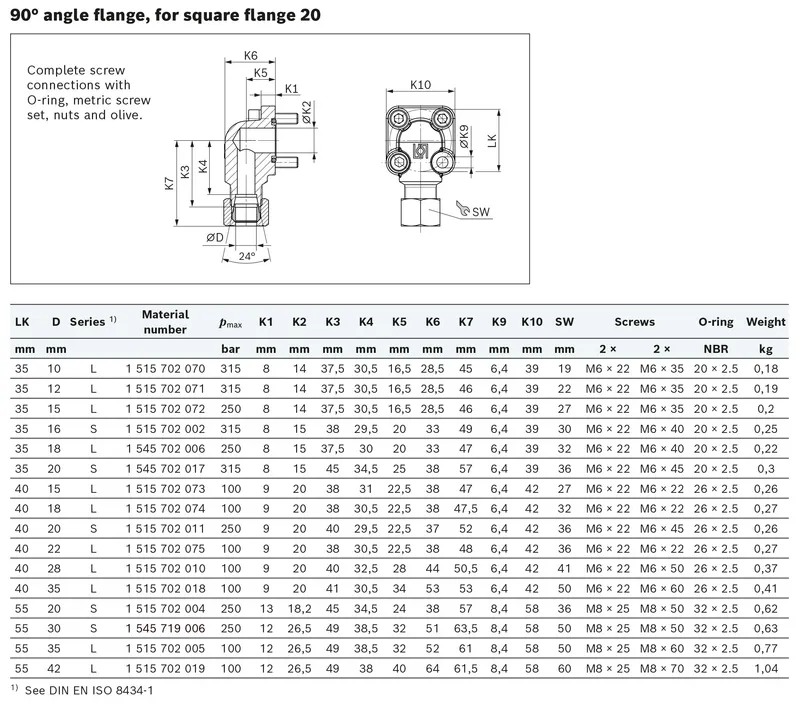 THREADED FASTENER WP-3-LK30-12L-MS-W3-K 6100140104 250BAR