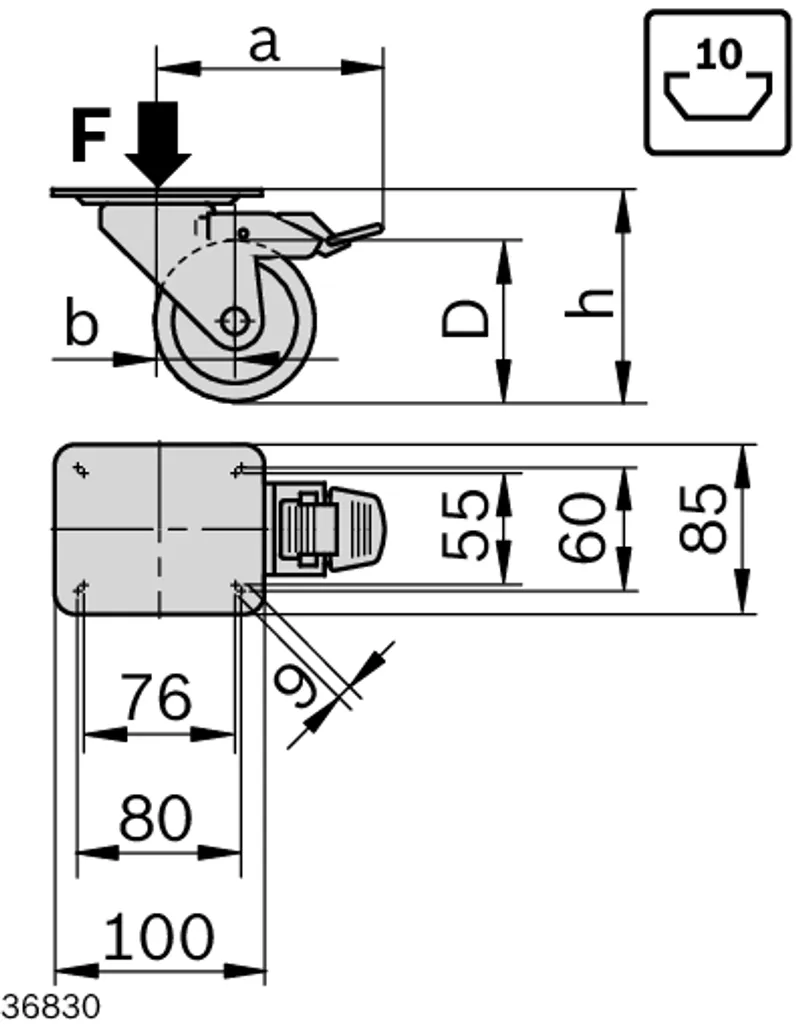 CASTER WHEEL D125 F VPP — photo 2 of 2