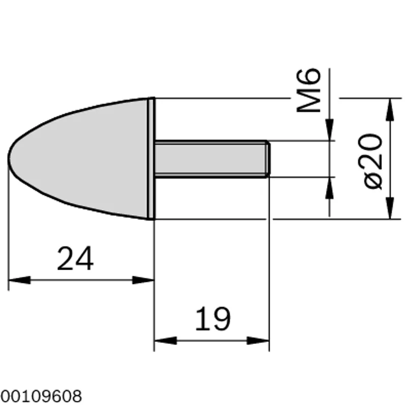 BUMPER 20X24 M6X19 NBR — photo 2 of 3