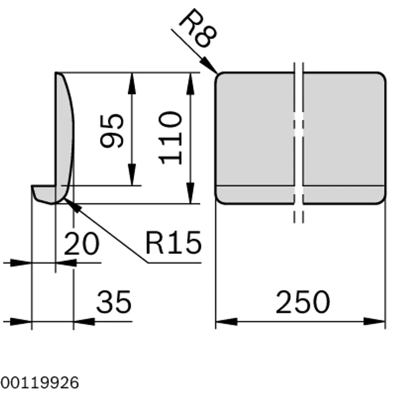 ARM SUPPORT 35X110X250 SW ESD — photo 3 of 3