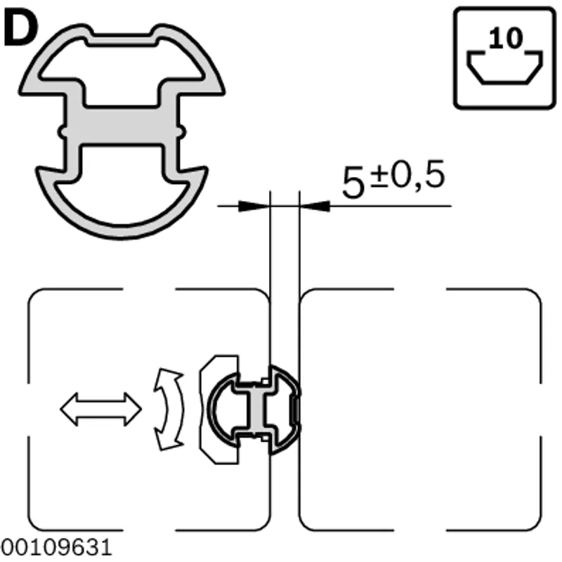 SEALING PROFILE 10 SPALT 5 L=10000MM — photo 2 of 2