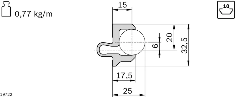 CLAMPING PROFILE LF20C 20X3000MM — photo 3 of 3