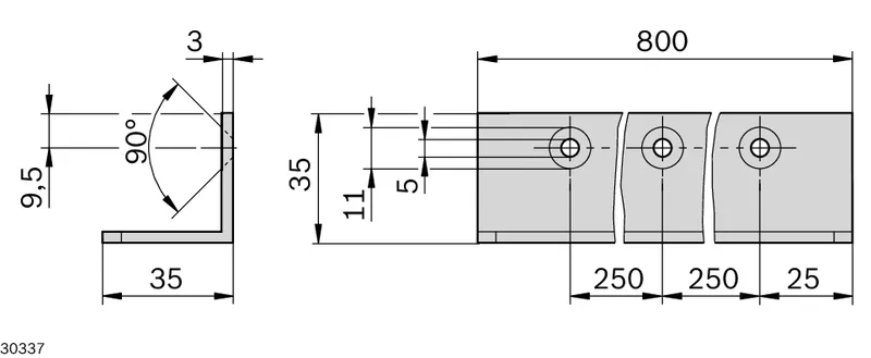 STOP RAIL 35X35X3 L=800 — photo 2 of 2