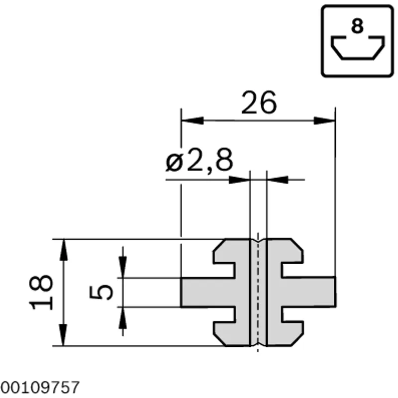 SLIDING ELEMENT 8/8N MITTIG — photo 3 of 4