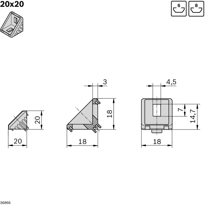 GUSSET 20X20 — photo 2 of 3