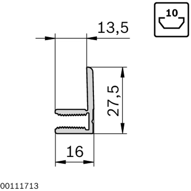 CLAMPING PROFILE 10 1S 10X3000MM — photo 2 of 3