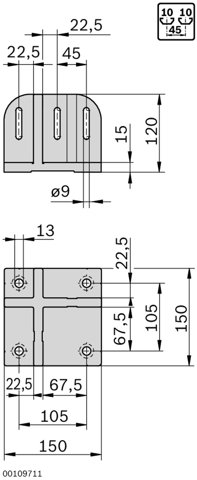 BASE PLATE 150X150X120 — photo 2 of 3