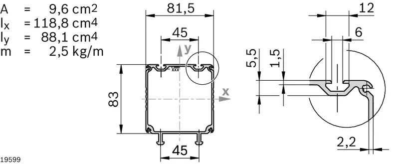 PROFILE 90X90 3X3000MM CHUTE — photo 2 of 3