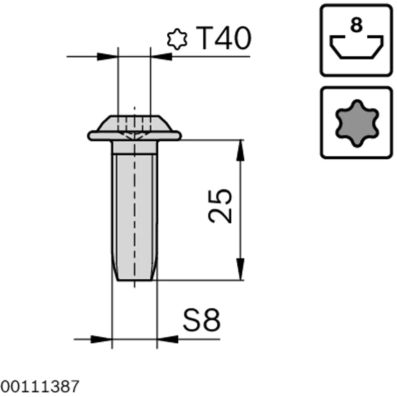 SCREW S8X25-T40 — photo 2 of 3