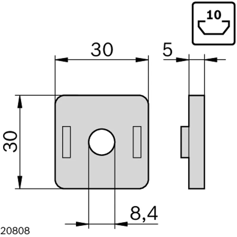 SPACER PLATE 30X30X5 — photo 3 of 3