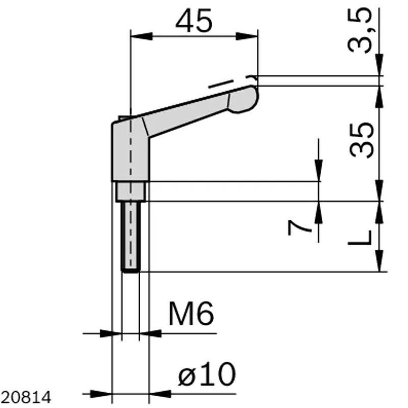 CLAMPING LEVER GN300-45-M6-40-SZH2=7 — photo 2 of 2